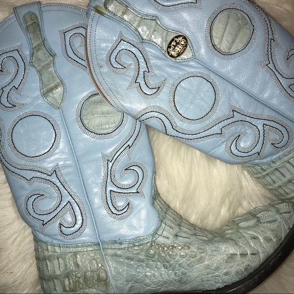 🌟 REAL ALLIGATOR SKIN LEATHER Boots // Dos de Oro - Picture 2 of 5